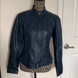 Blue Faux leather jacket